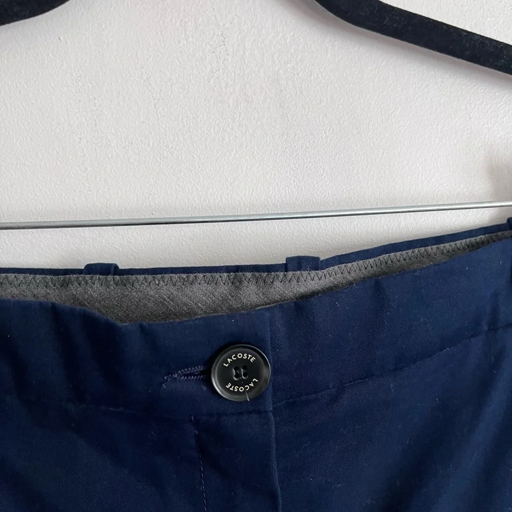 Lacoste Blue Cotton Wool Blend Slim Skinny Fit Pants